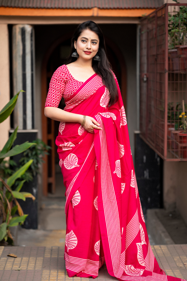  Soft Cotton Printed Saree