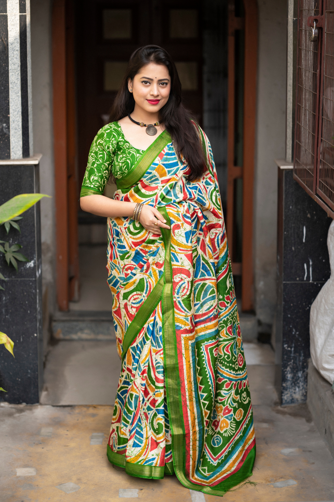  Soft Cotton Crape Printed Saree