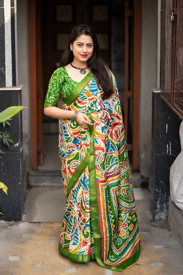  Soft Cotton Crape Printed Saree