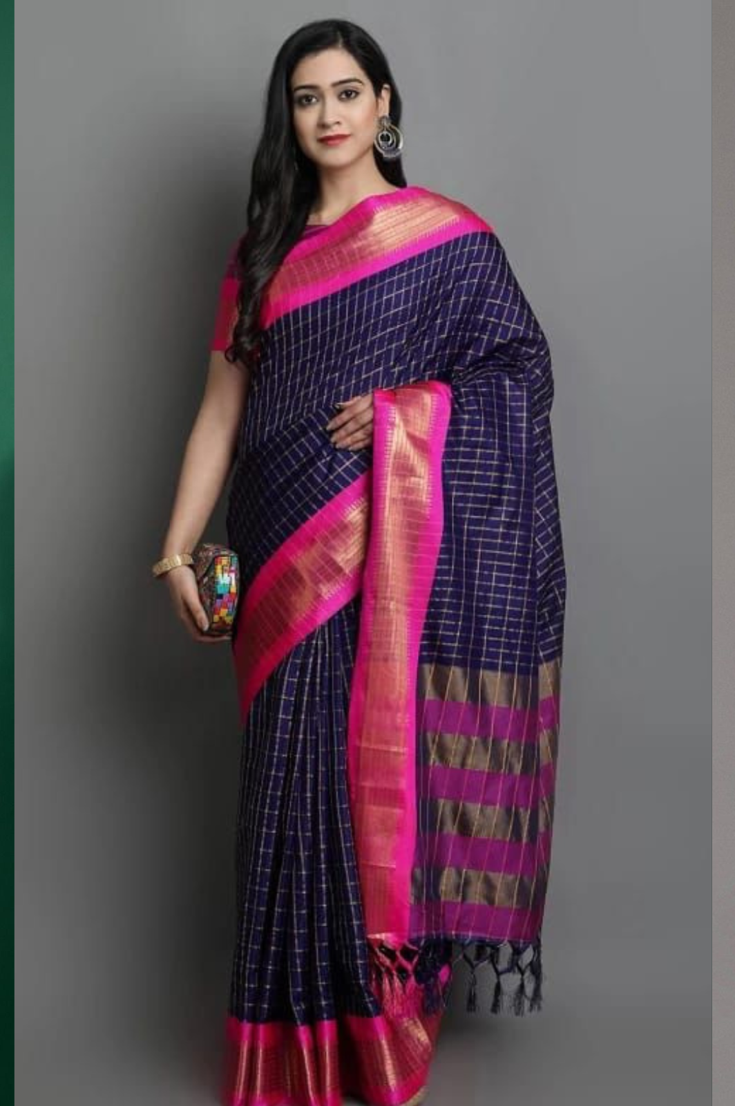 Heavy Rich Cotton Silk Saree with Jacquard Weaving and Rich Heavy Border