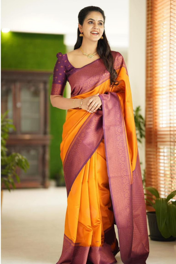 Art Silk Jacquard Border Saree