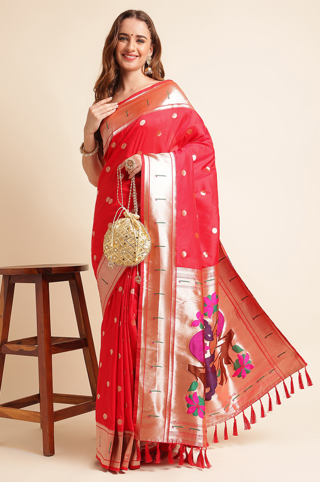  pure soft Kanchipuram Pethani silk saree 