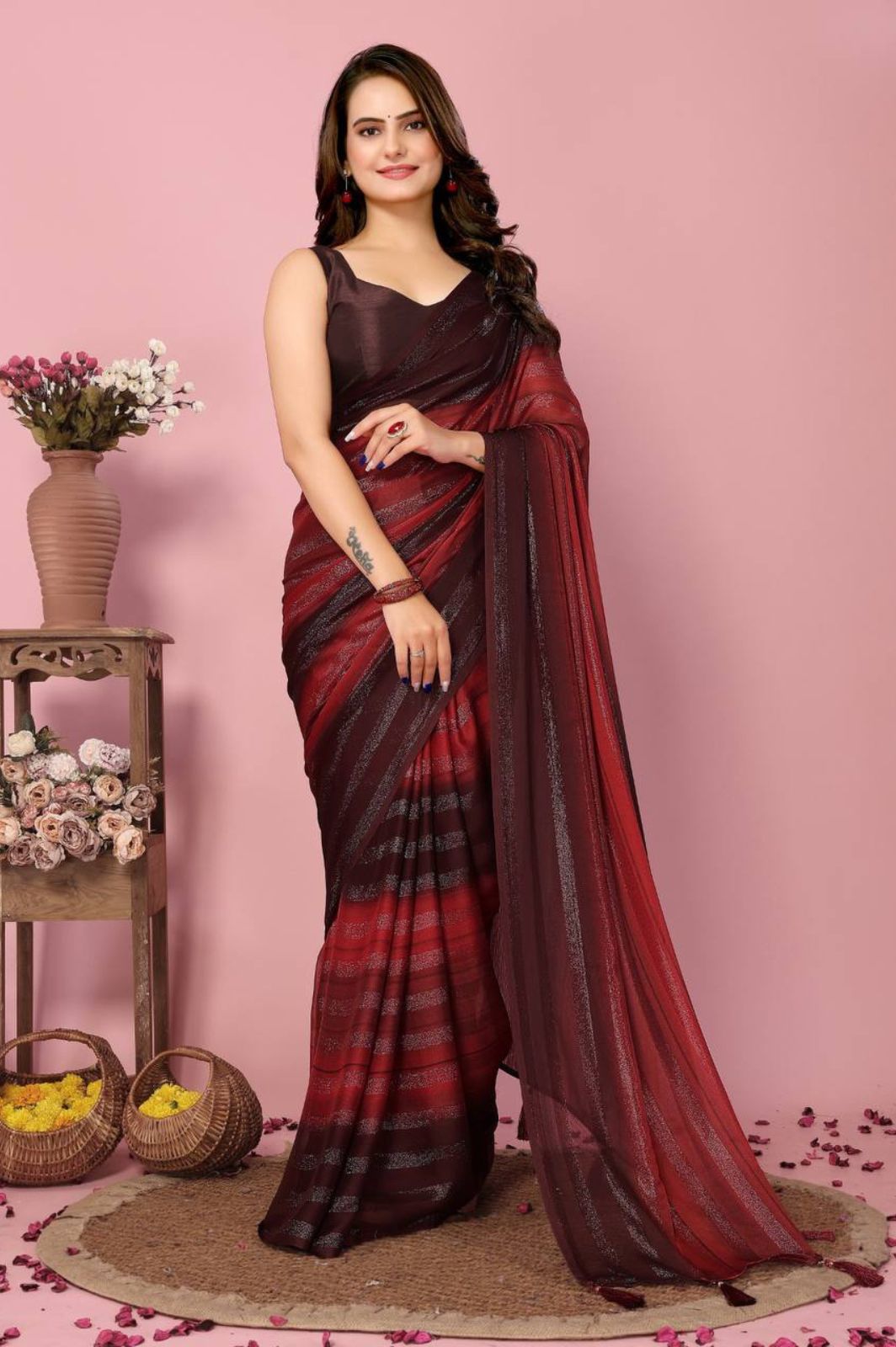 Dubai Ready-to-Wear Sarees - Rangoli Zari Silk