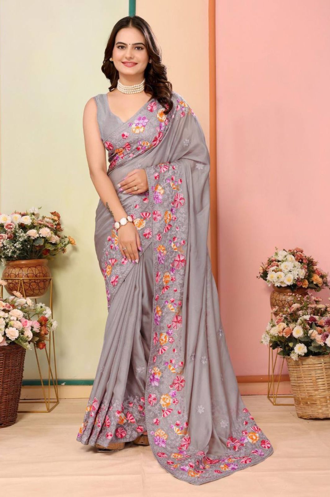 Party Wear Soft Taby Organza Silk Saree