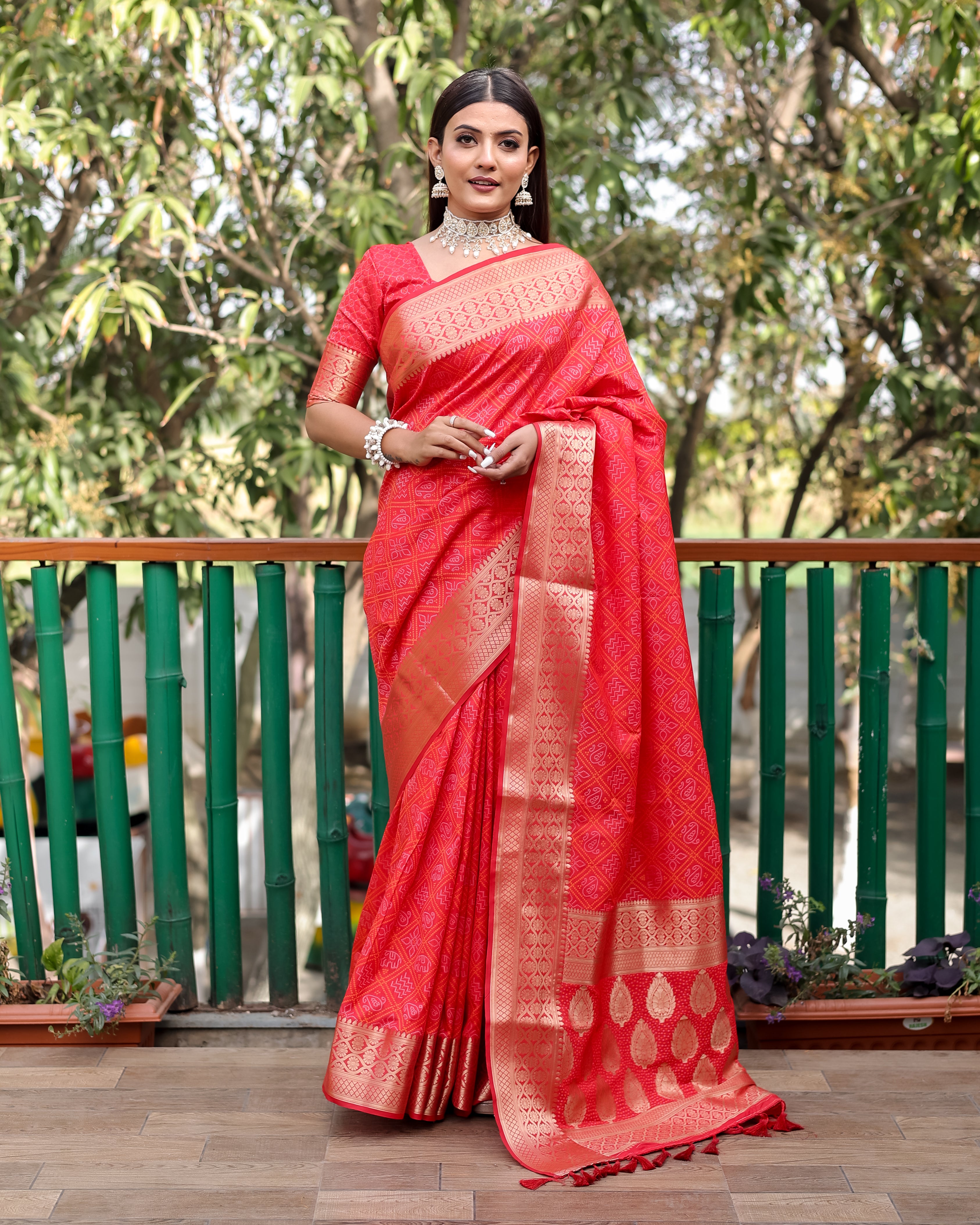 Pure Handloom Silk Bandhej Patola Sarees