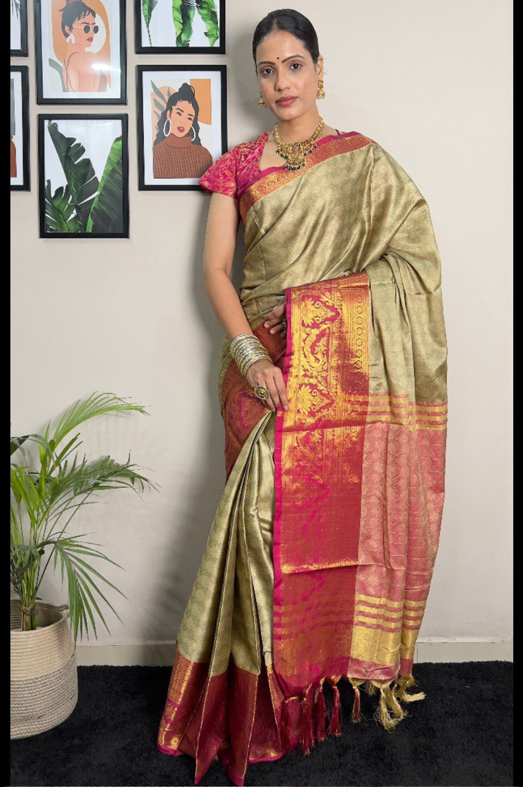 Pure Mercerized Copper Silk saree