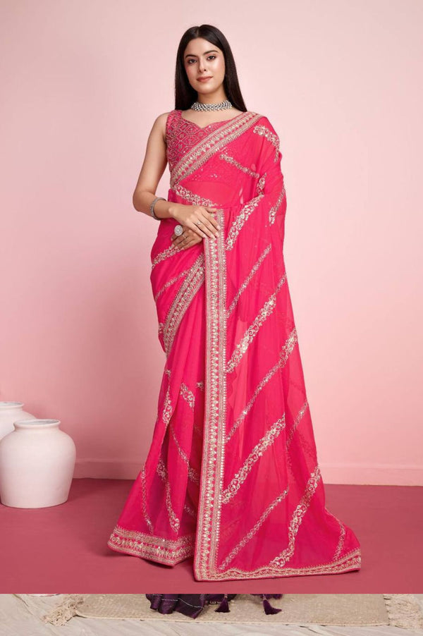 Elegant Wedding Saree in Premium Soft Taby Silk