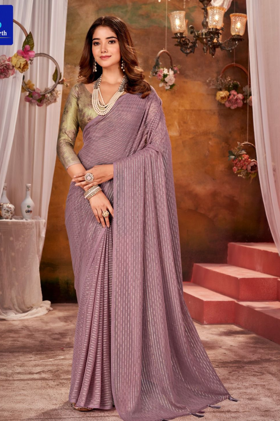 Soft Georgette Saree with Weaving Gold Zari