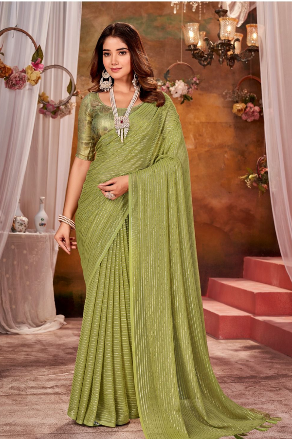 Soft Georgette Saree with Weaving Gold Zari