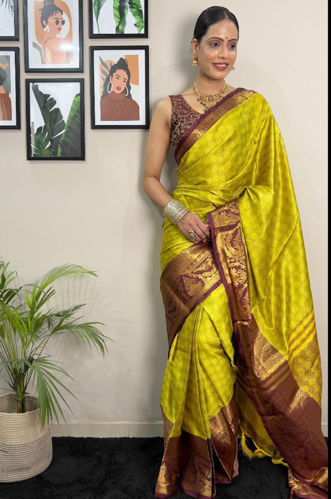 Pure Mercerized Copper Silk saree