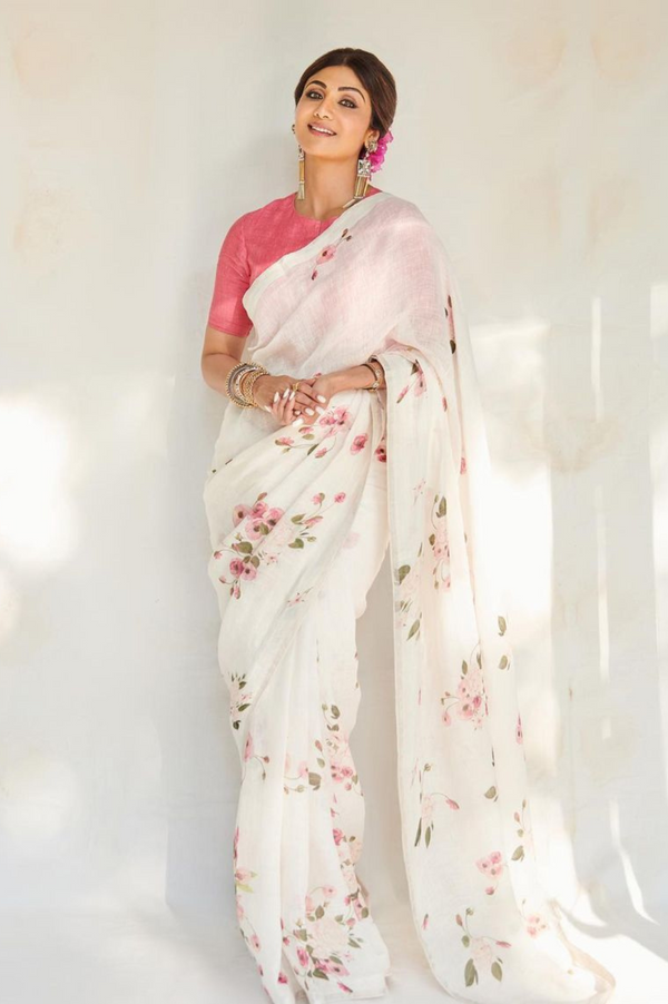 Fancy Cotton Lilan Saree with Superb Digital Print and Digital Print Blouse