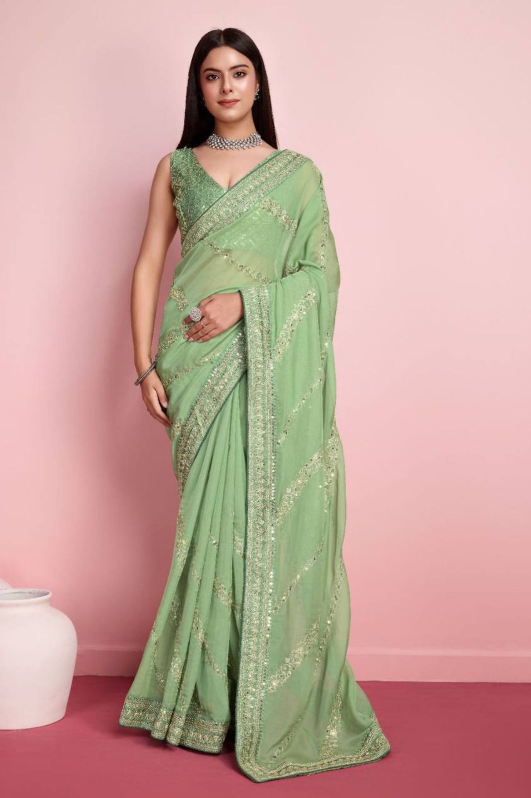 Elegant Wedding Saree in Premium Soft Taby Silk