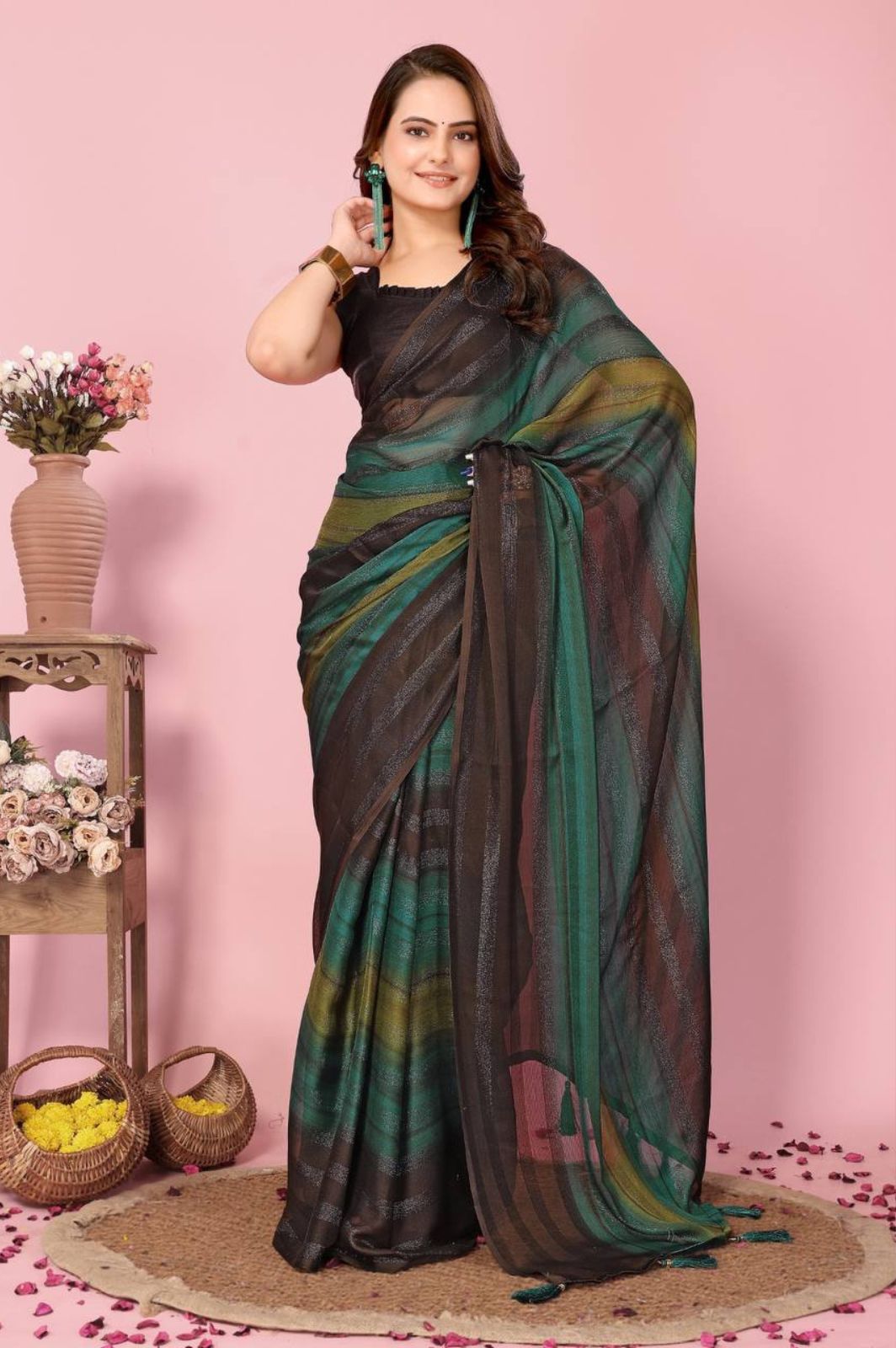 Dubai Ready-to-Wear Sarees - Rangoli Zari Silk