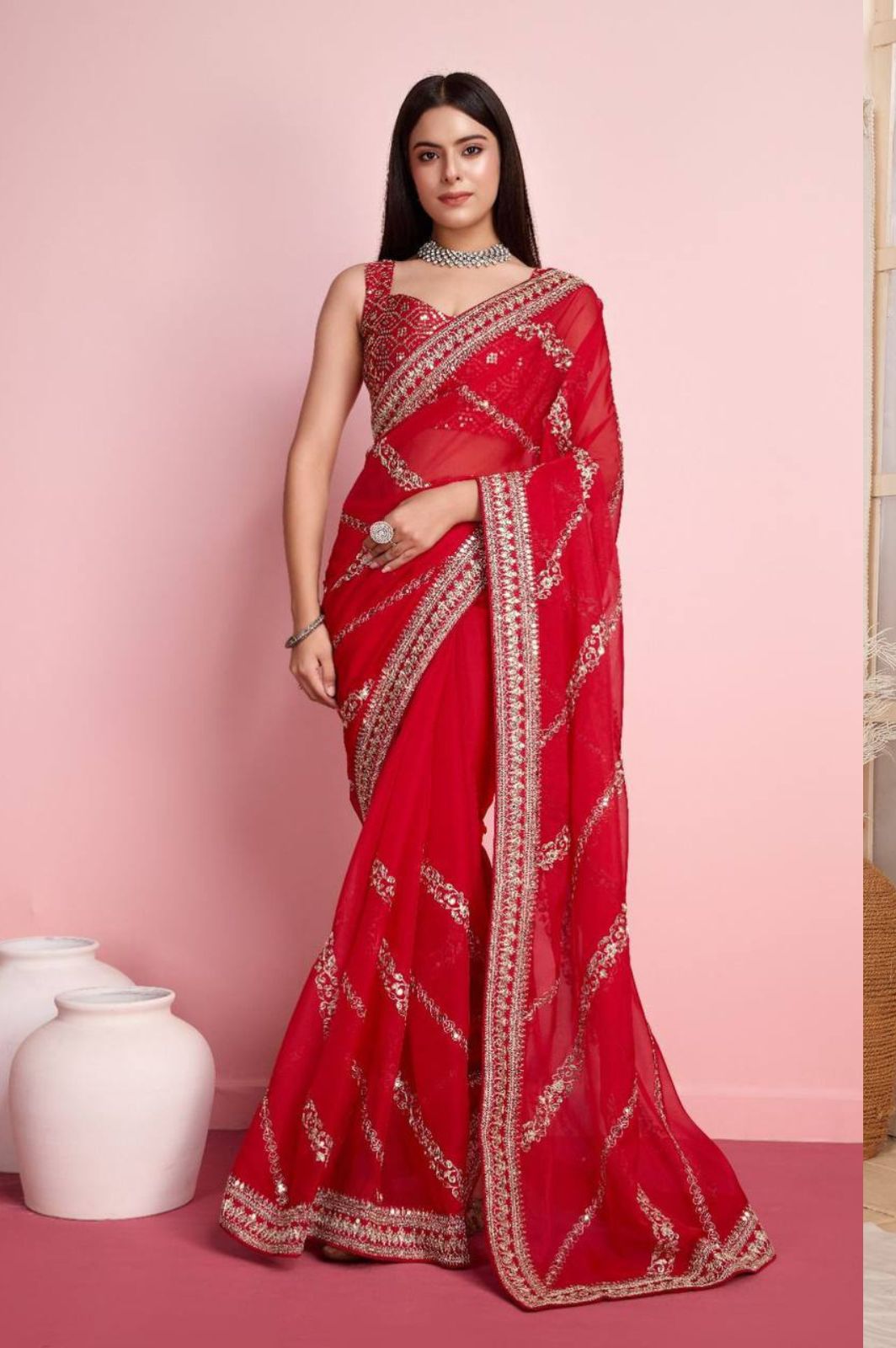 Elegant Wedding Saree in Premium Soft Taby Silk