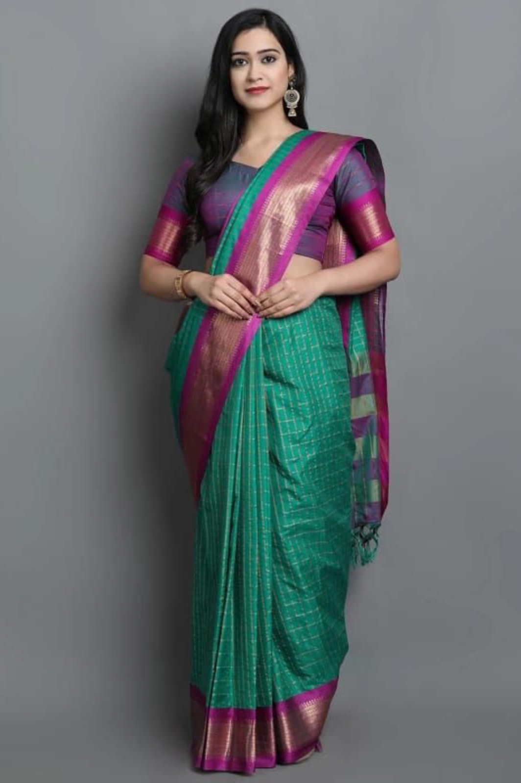 Heavy Rich Cotton Silk Saree with Jacquard Weaving and Rich Heavy Border