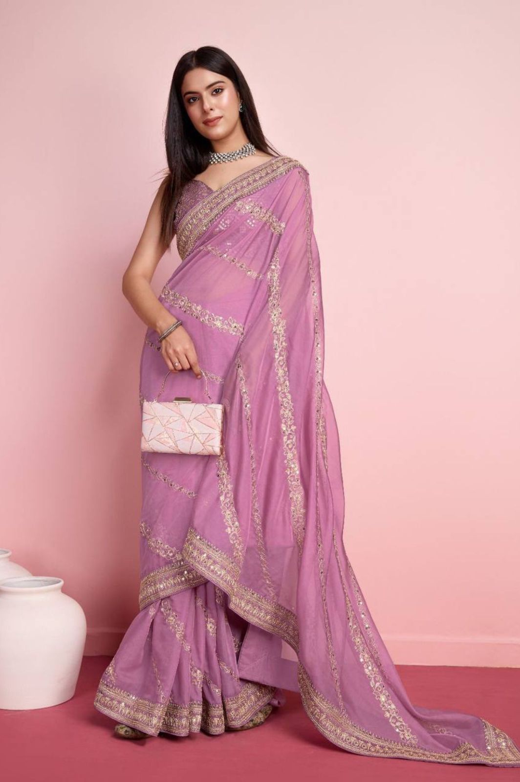 Elegant Wedding Saree in Premium Soft Taby Silk