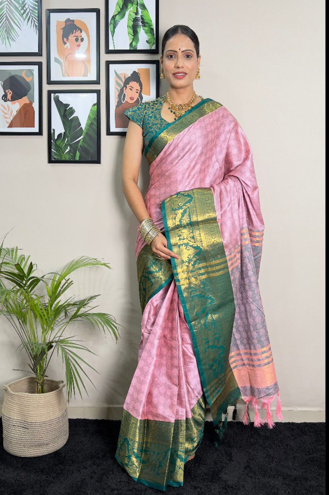 Pure Mercerized Copper Silk saree