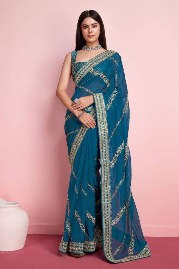 Elegant Wedding Saree in Premium Soft Taby Silk