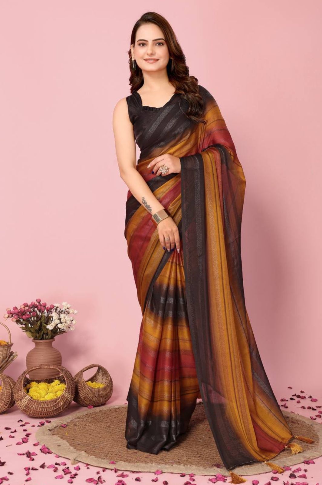 Dubai Ready-to-Wear Sarees - Rangoli Zari Silk