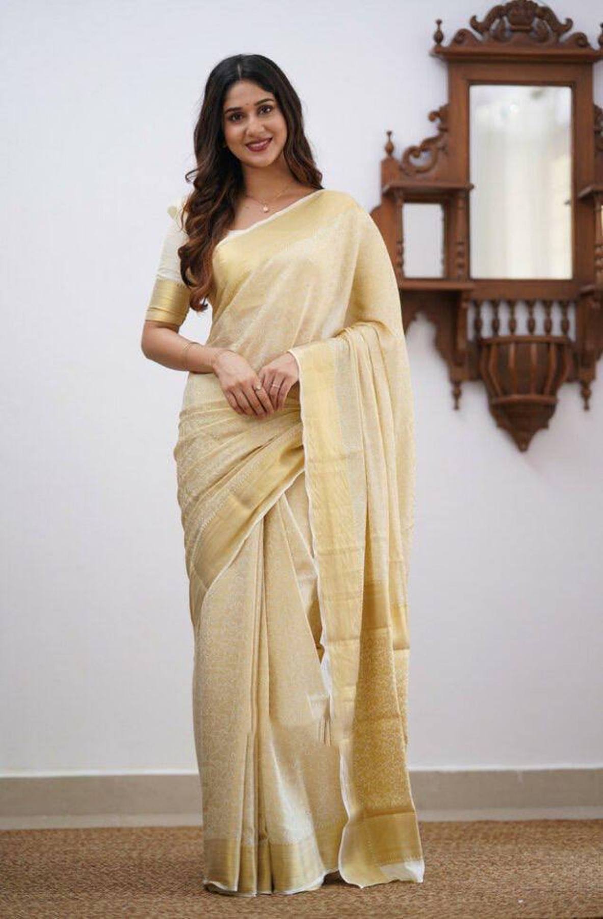 Pure Jacquard litchi silk saree