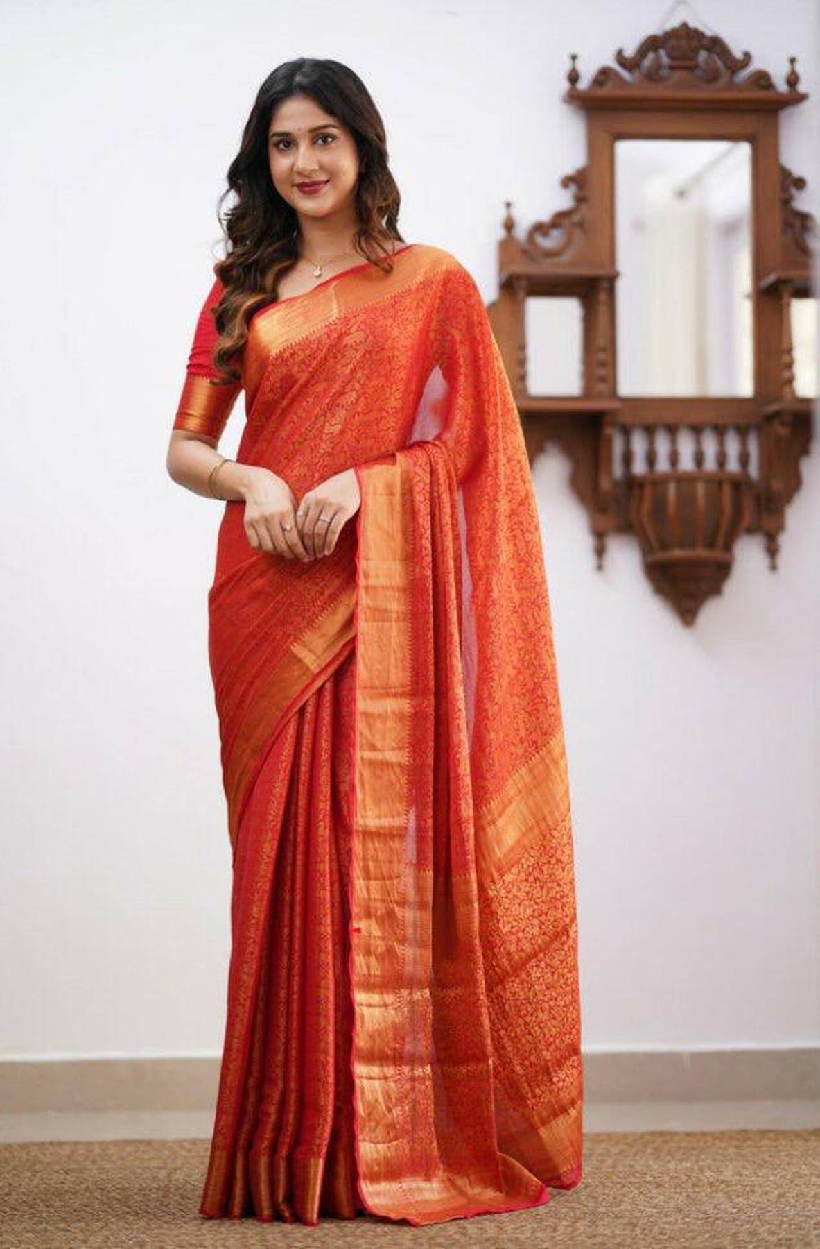 New Pure Jacquard litchi silk saree 