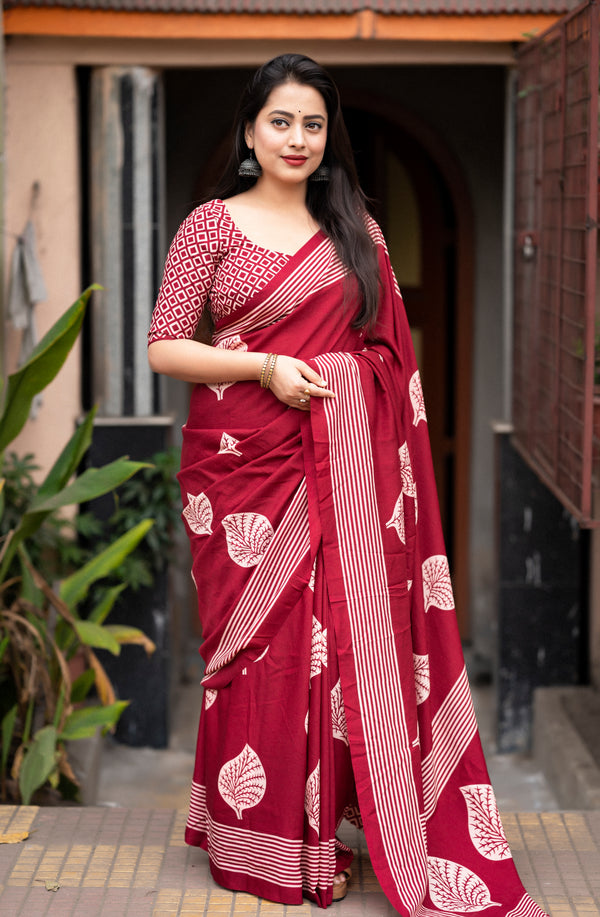 Soft Cotton Printed Saree