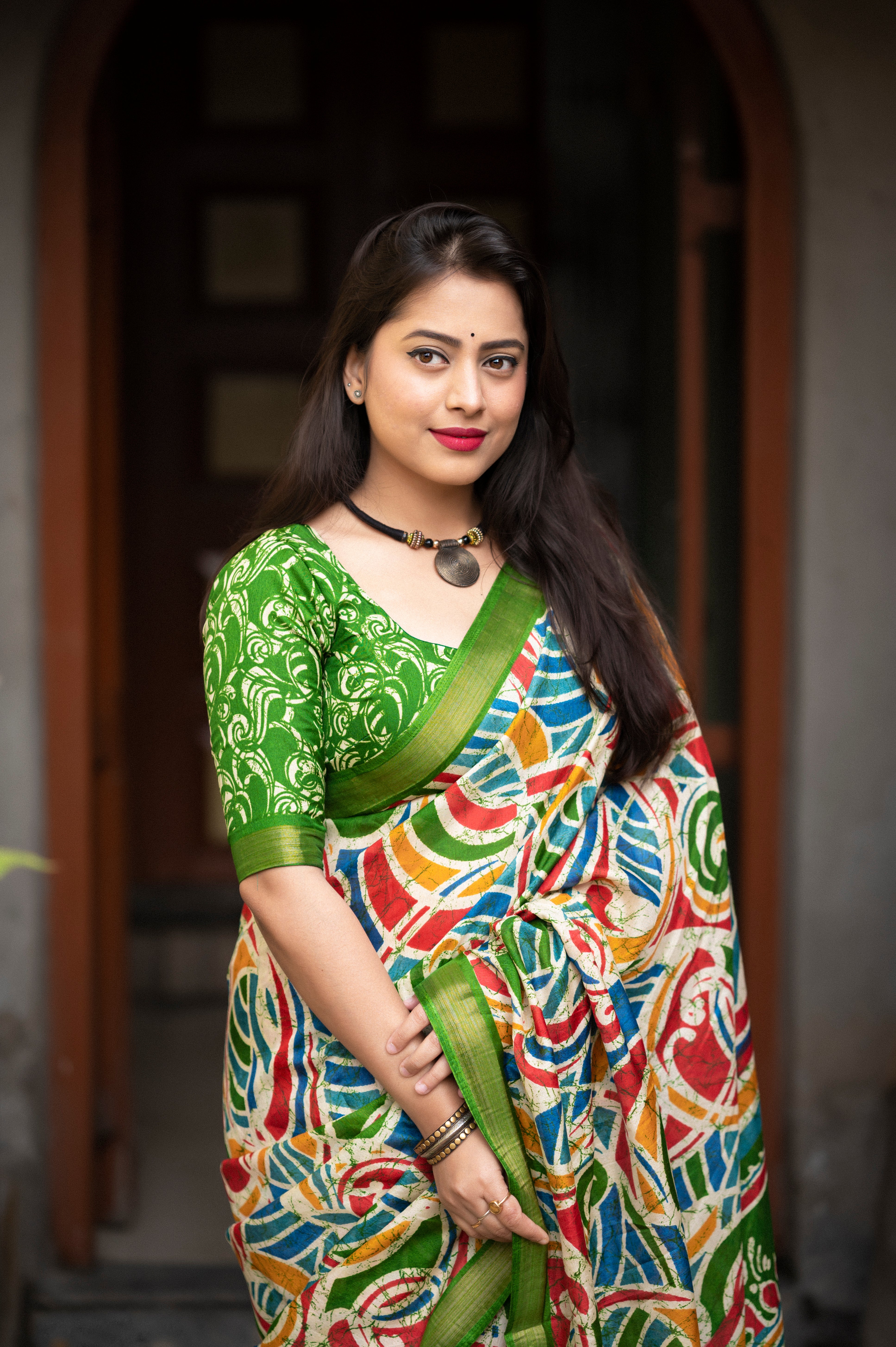  Soft Cotton Crape Printed Saree