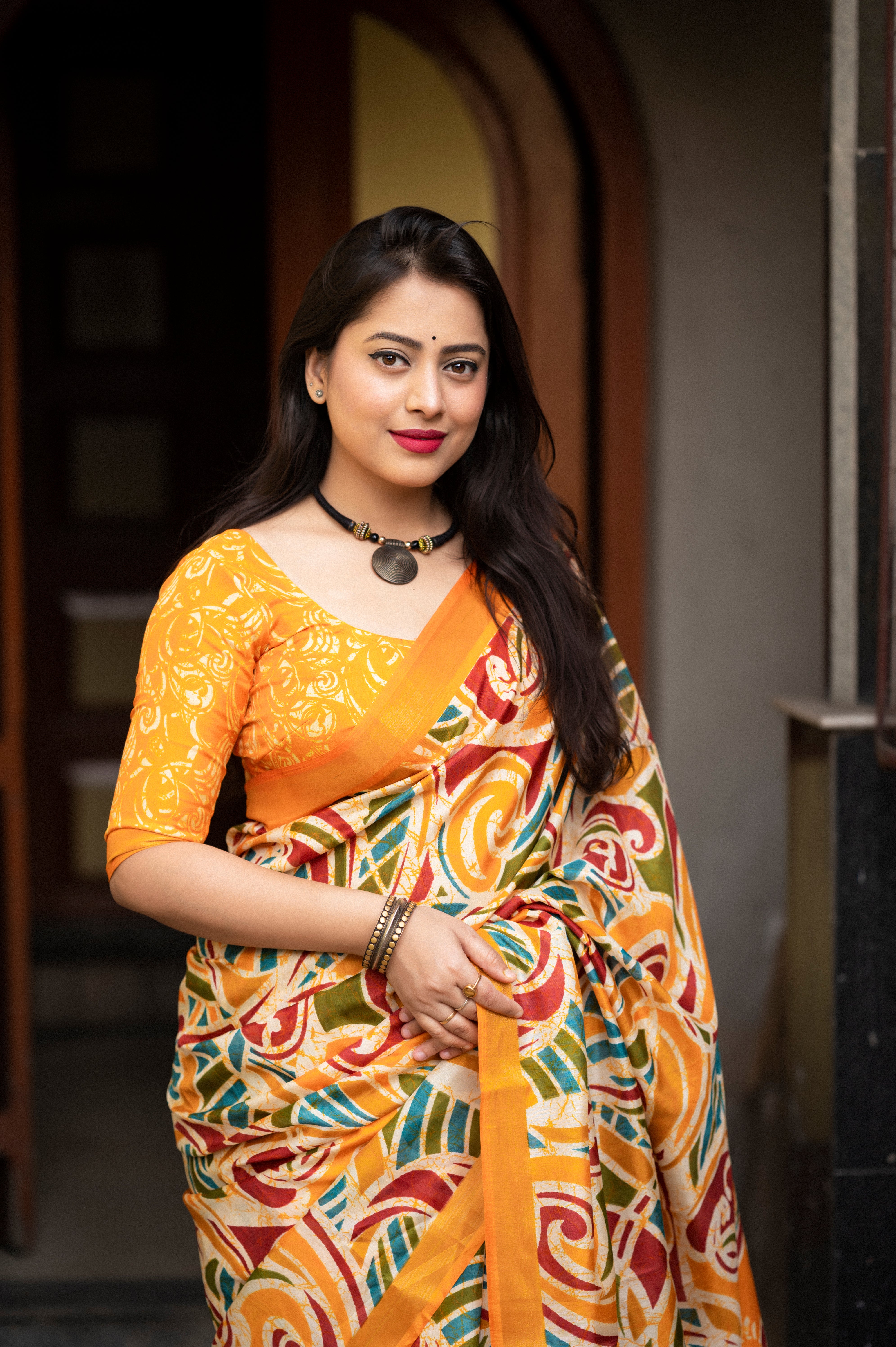  Soft Cotton Crape Printed Saree