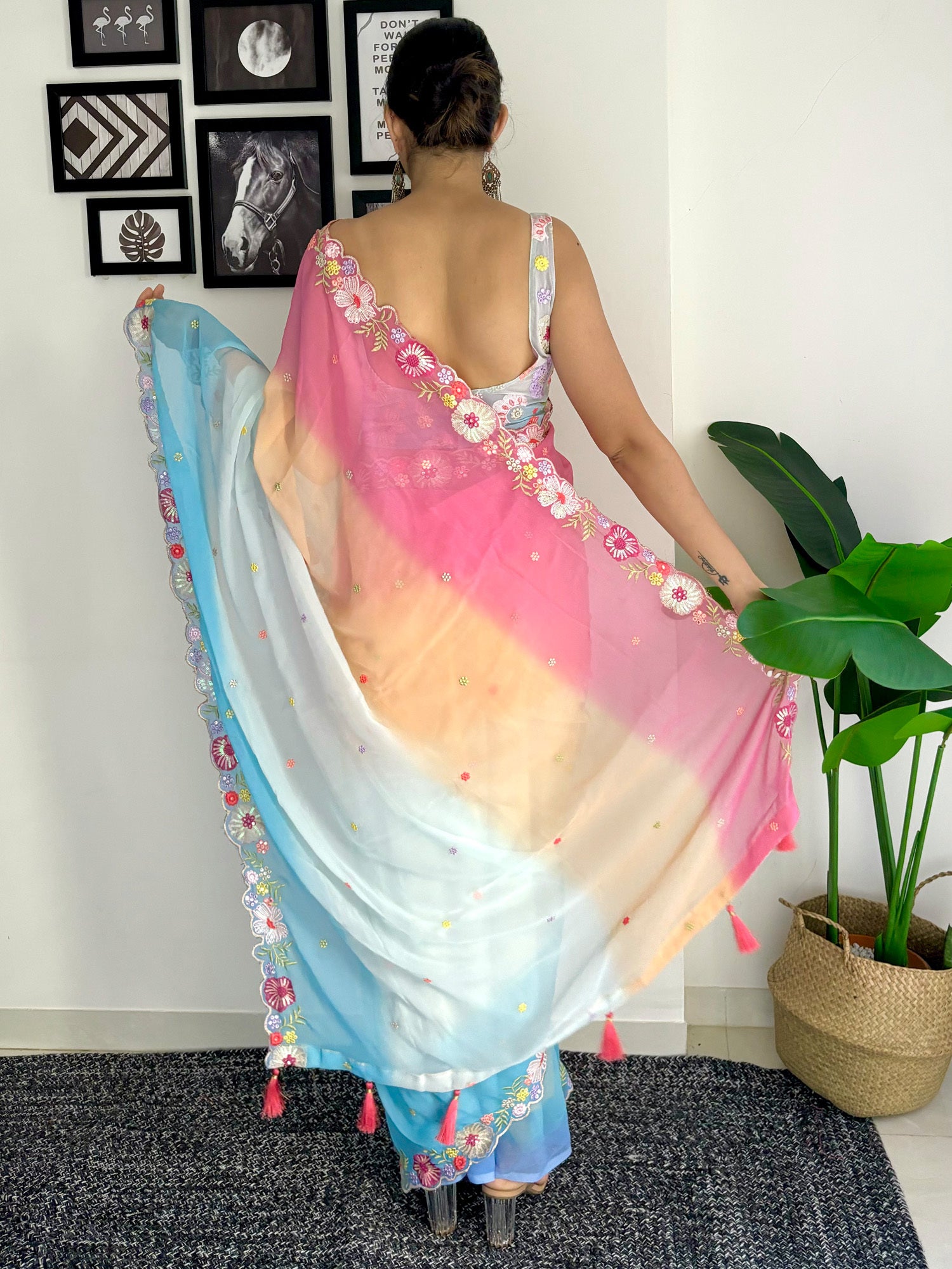 Faux Georgette Saree