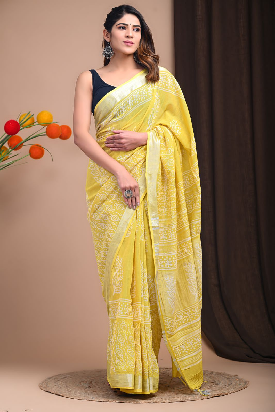  Original Linen  Digital Print Saree