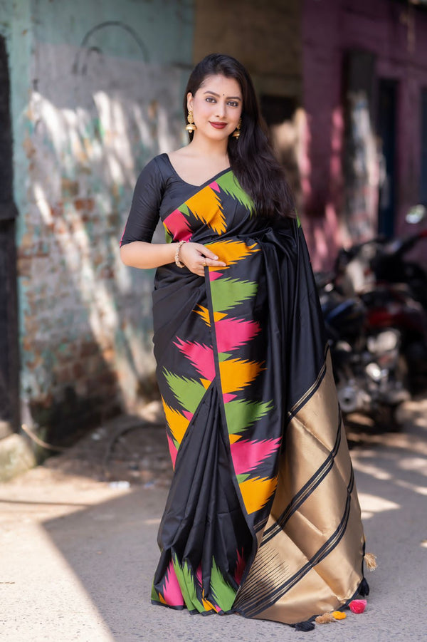 soft silk tassels Saree