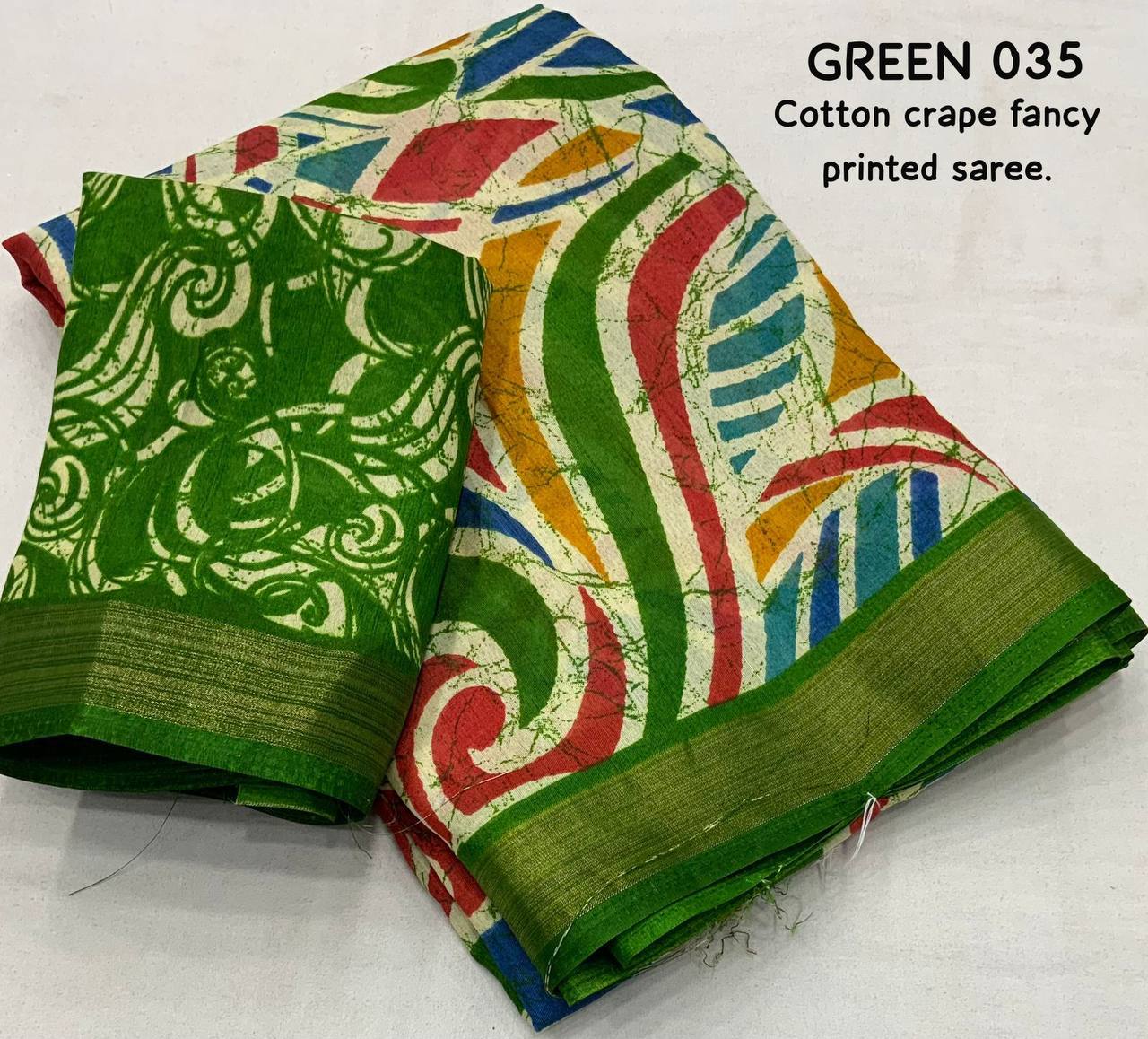  Soft Cotton Crape Printed Saree