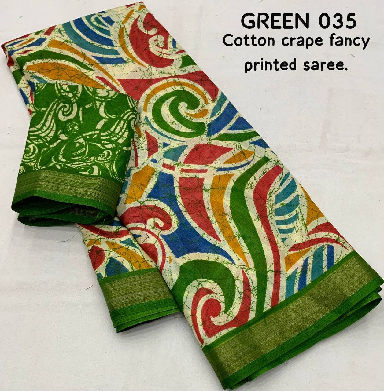  Soft Cotton Crape Printed Saree