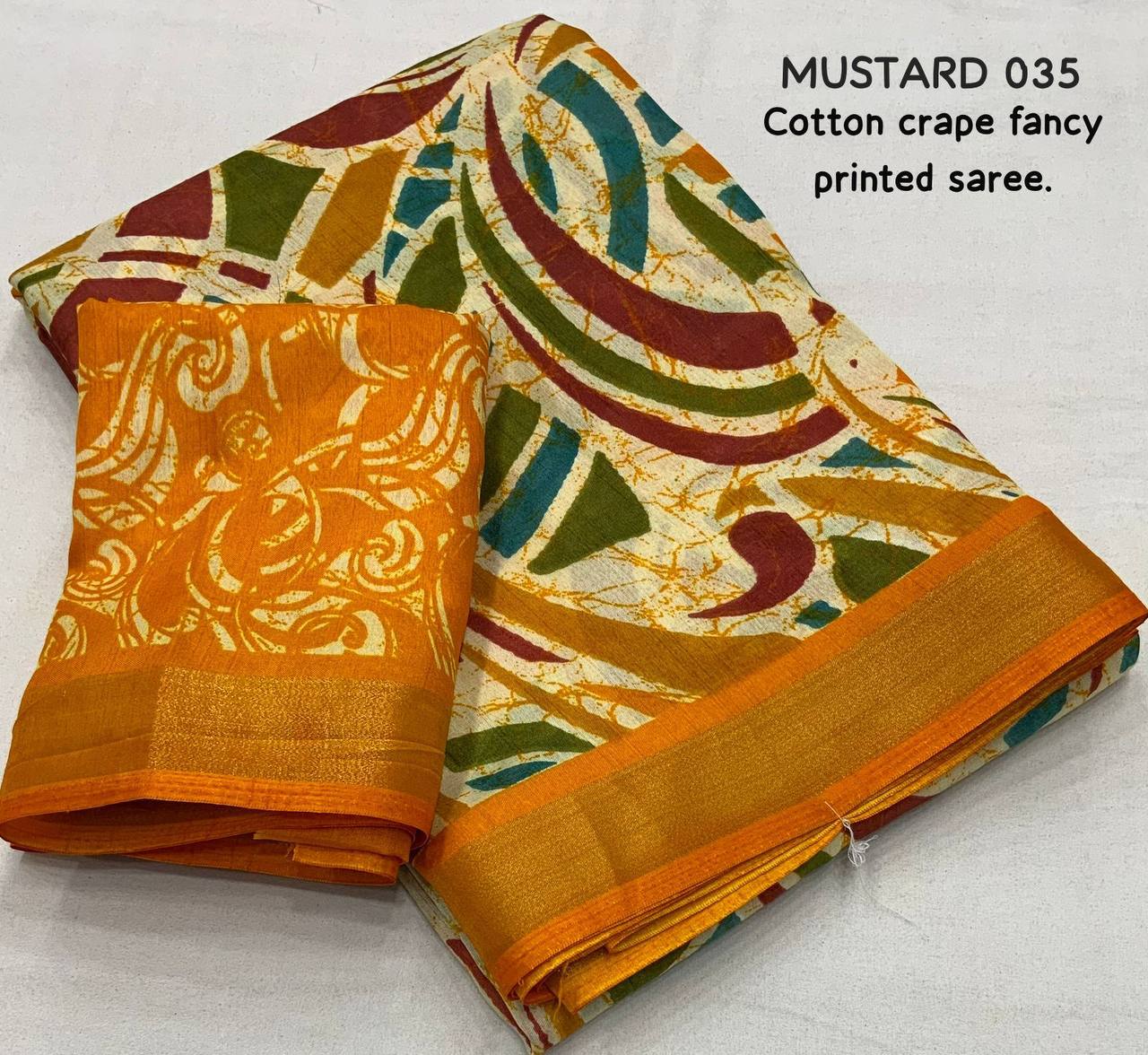  Soft Cotton Crape Printed Saree