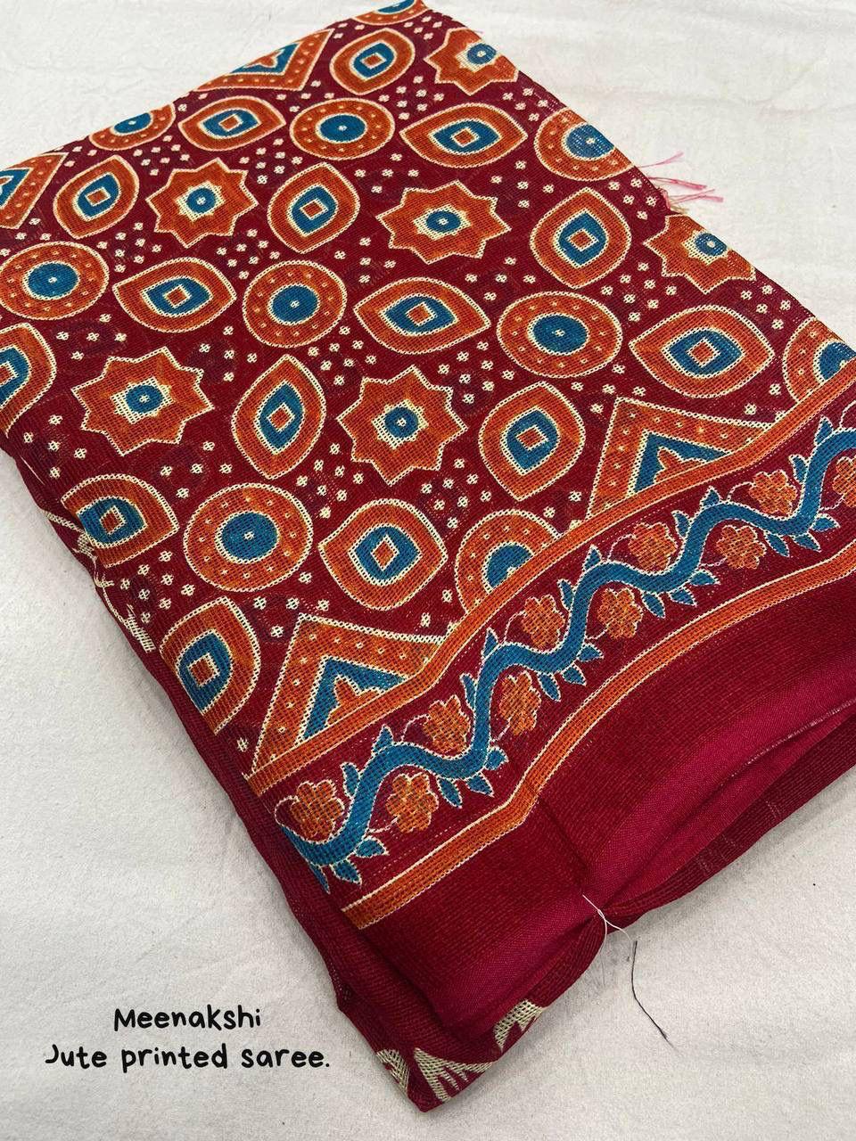 Soft Jute Silk Printed Saree