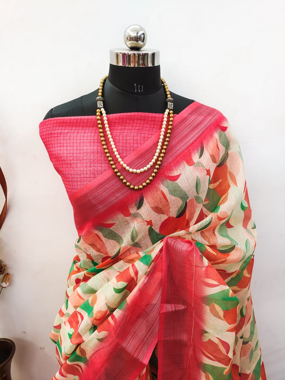 Fancy Cotton Linen Saree with Superb Digital Print and Digital Print Blouse