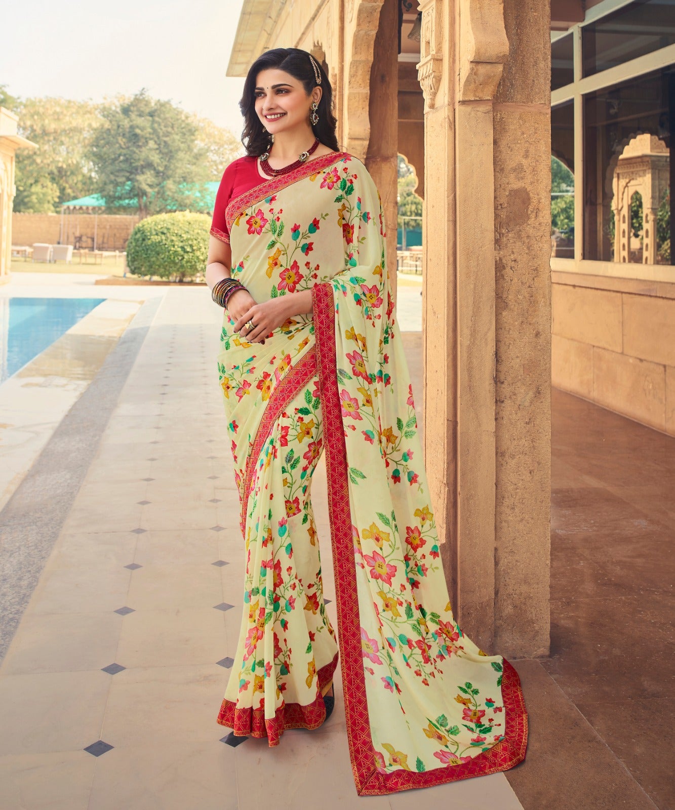 Georgette Printed Saree with Art Silk Blouse