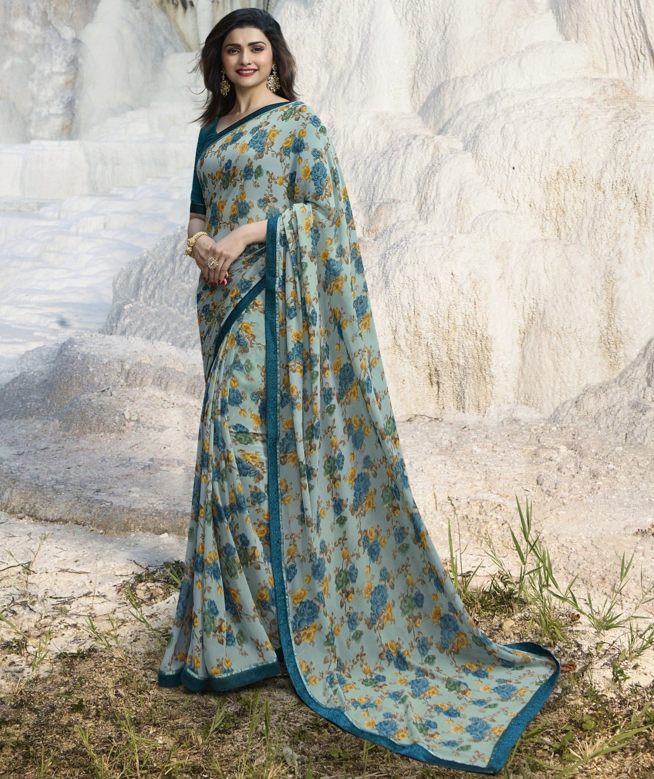 Georgette Printed Saree with Art Silk Blouse