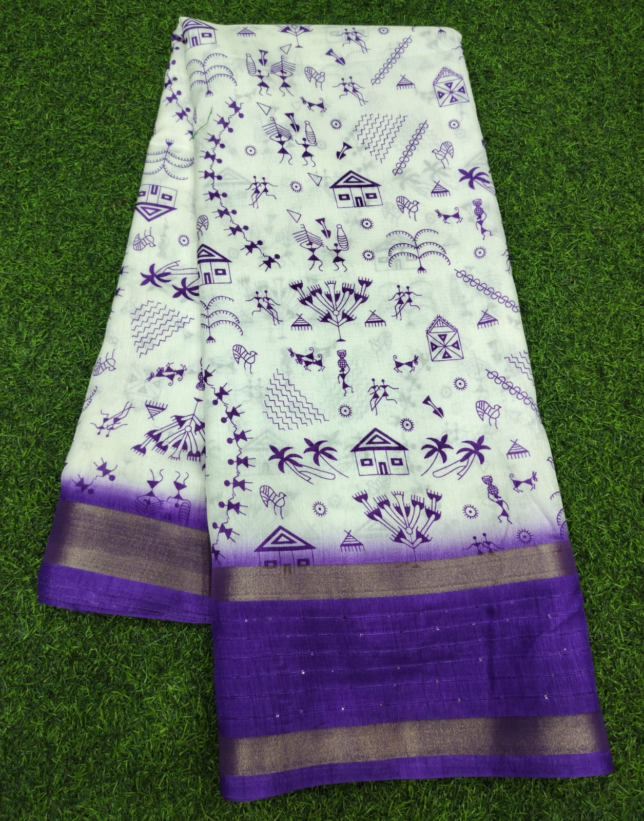 Cotton Dola Silk Saree with Sequence Border