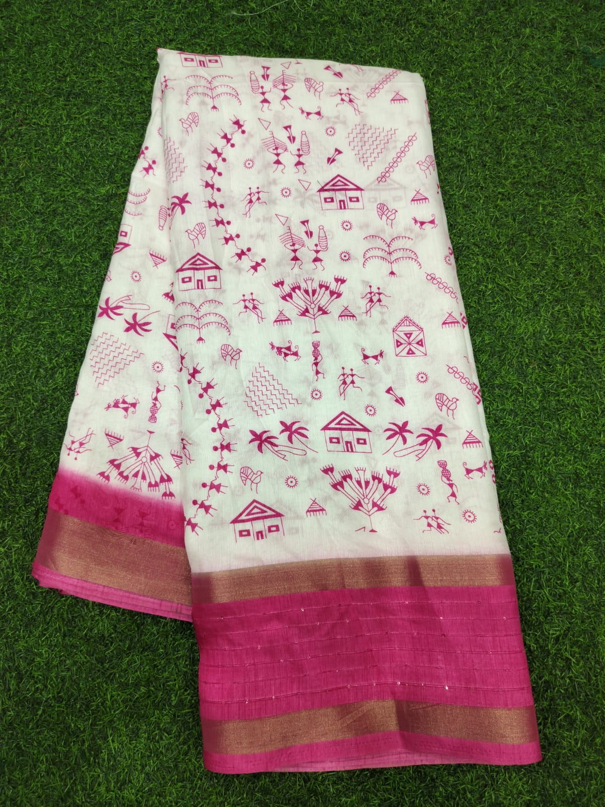 Cotton Dola Silk Saree with Sequence Border