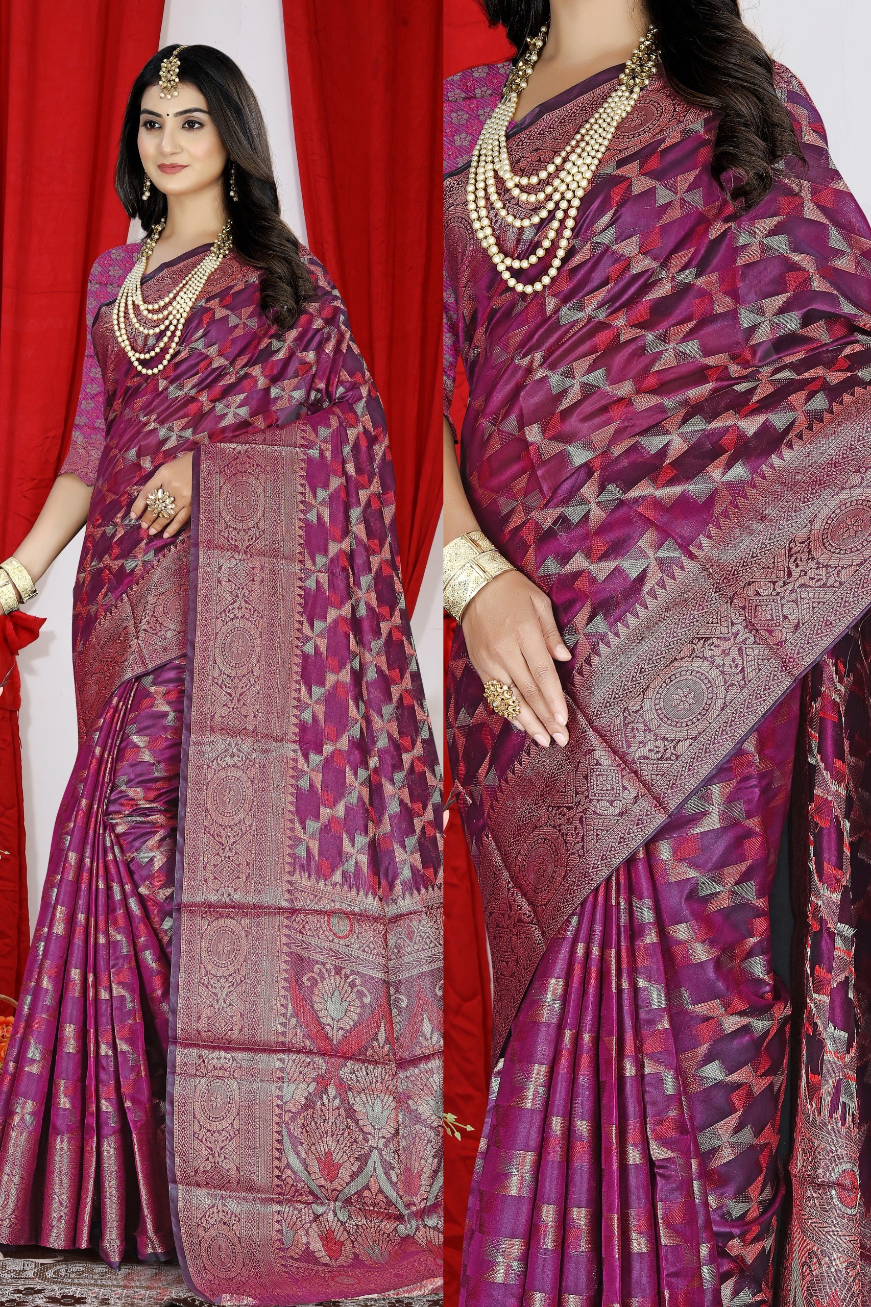 Soft Organza Saree with Zari Weaving and Gorgeous Pallu