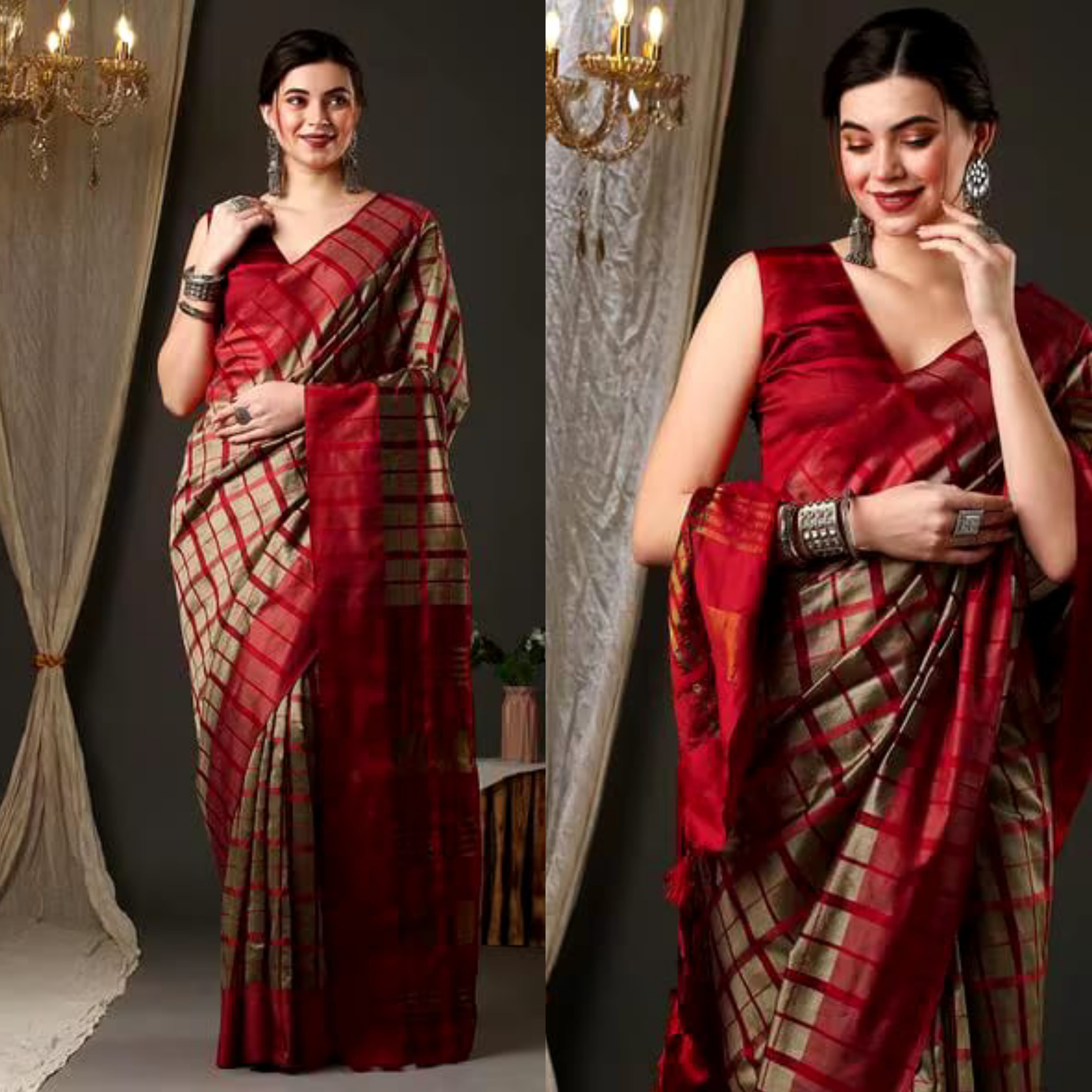 Aura Cotton Silk Saree with Zari Pallu and Jhalar