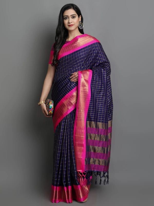 Heavy Rich Cotton Silk Saree with Jacquard Weaving and Rich Heavy Border