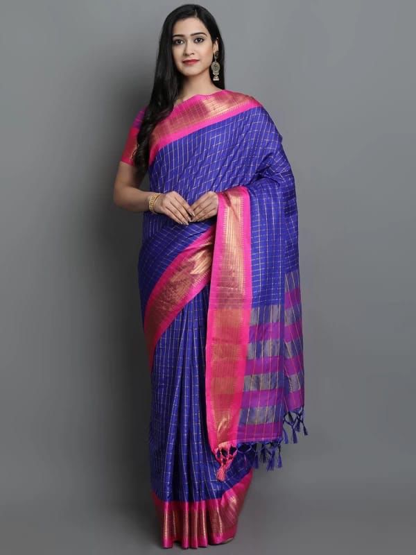 Heavy Rich Cotton Silk Saree with Jacquard Weaving and Rich Heavy Border