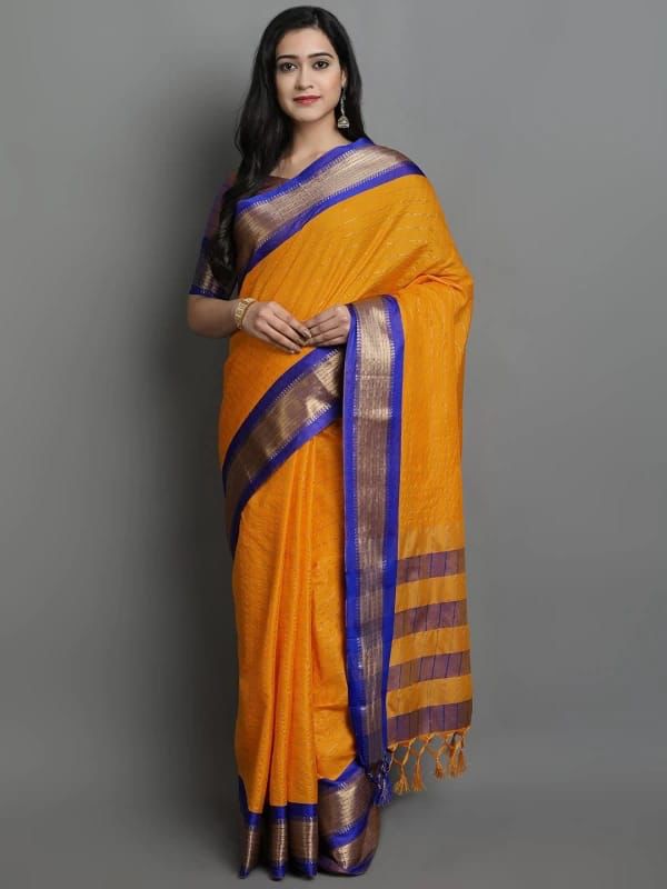 Heavy Rich Cotton Silk Saree with Jacquard Weaving and Rich Heavy Border