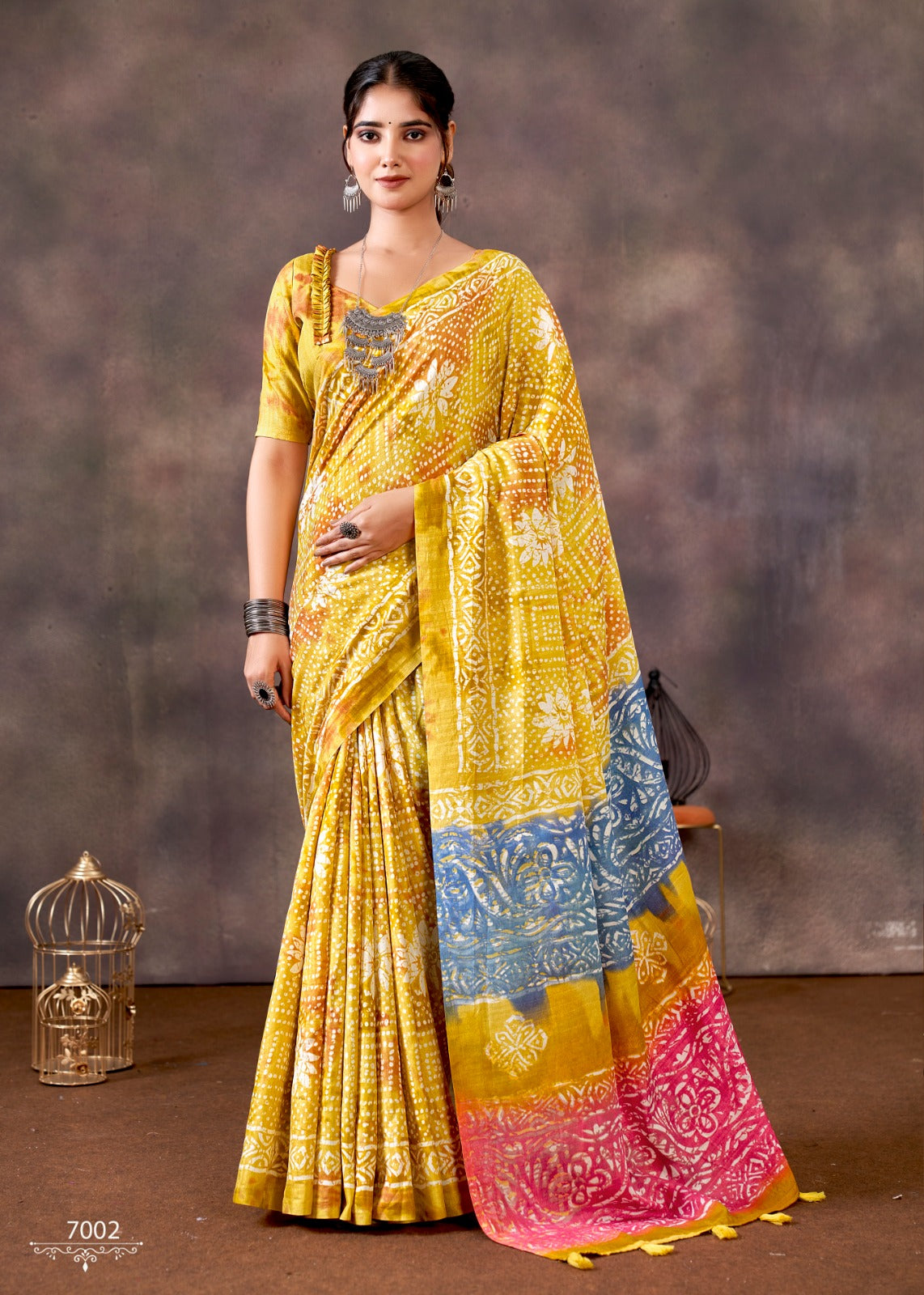 Soft Cotton Collam Patta Saree