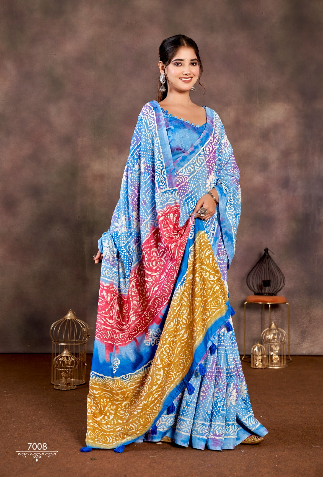 Soft Cotton Collam Patta Saree