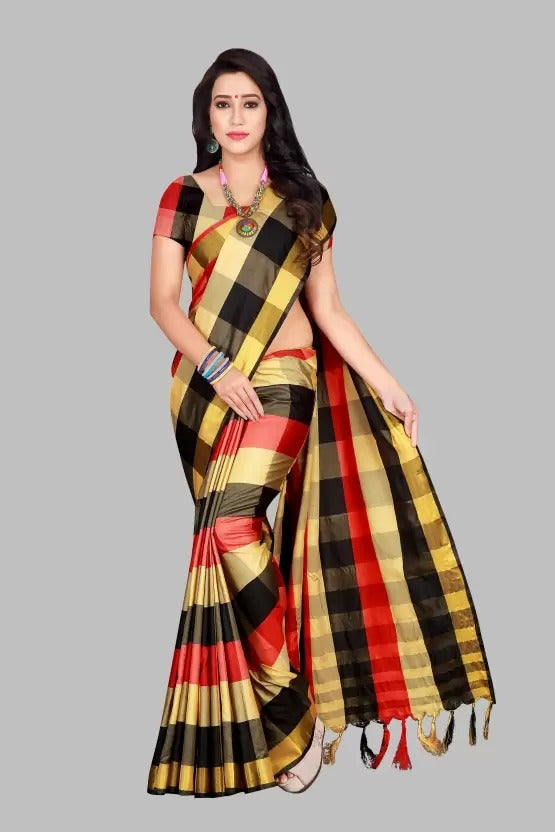 Upada Silk Saree with Elegant Jhalar and Matching Blouse