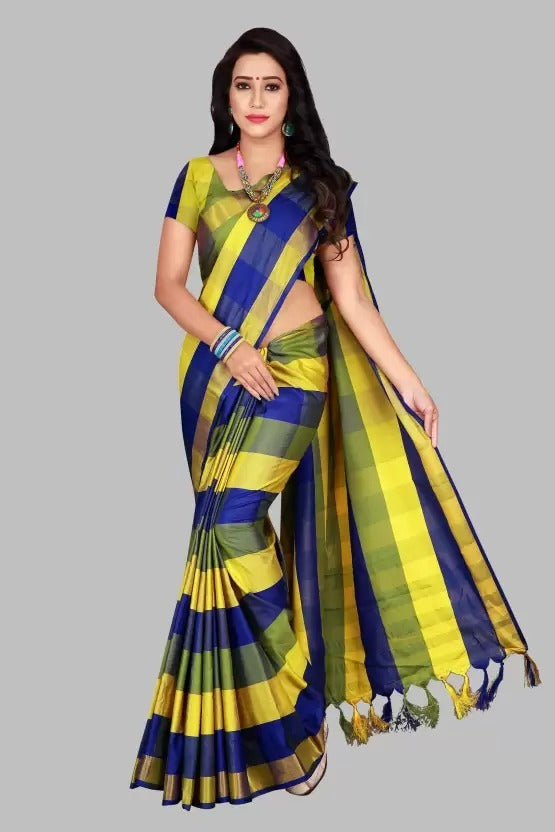 Upada Silk Saree with Elegant Jhalar and Matching Blouse