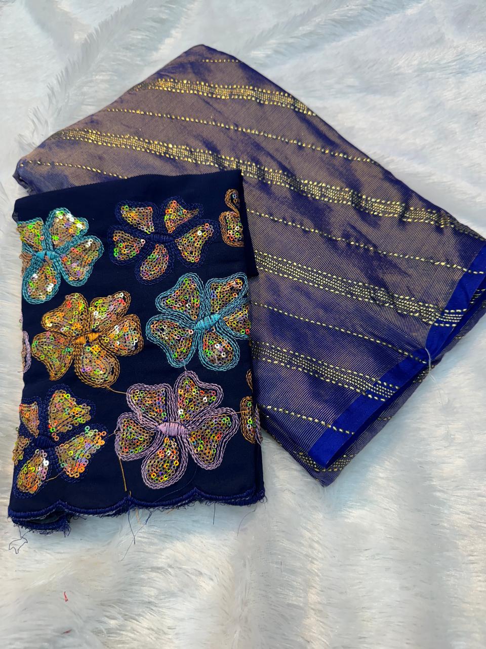 Heavy Silk Saree in Beautiful Dusty Range with Embroidered Blouse